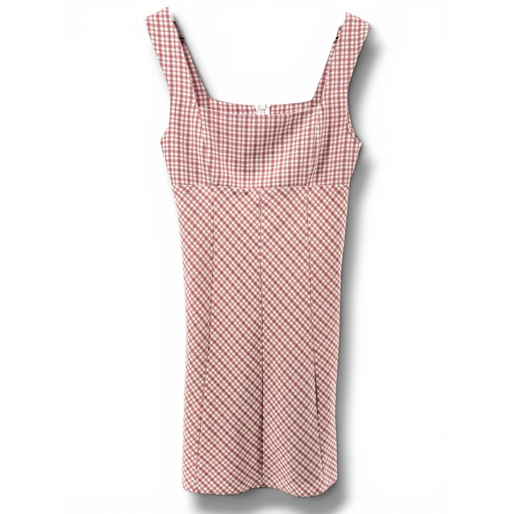 UNIF Polly Dress XS Pink Gingham Mini Coquette Cottagecore Babydoll Y2K Plaid